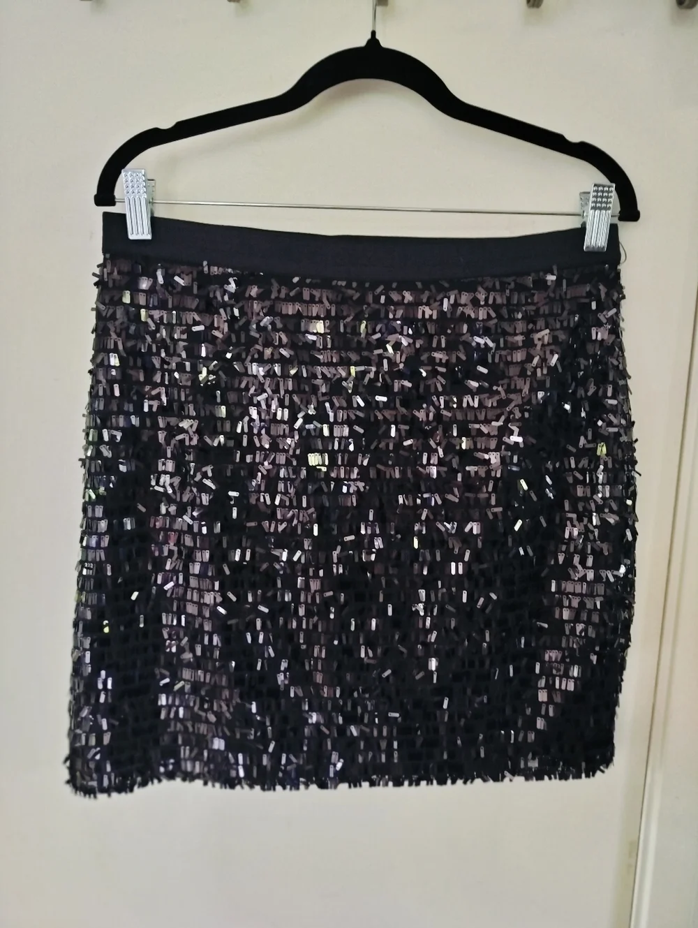 Joe Fresh for JCPenney Black Sequin Mini Skirt Medium Lined With 100% Viscose